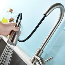 Vapsint Modern Stainless Steel Single Handle Single Hole Pull Out Spray Kitchen Faucet Brushed Nickel Pull Down Ki Cheap Kitchen Faucets Kitchen Faucet Faucet