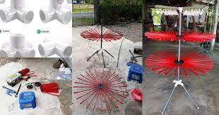 Penyidai baju, putih/pelbagai warna128 cm. Diy Penyidai Baju Bertingkat Guna Paip Pvc Mudah Buat Jimat Ruang Mingguan Wanita