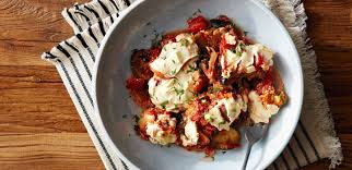 Roasted Eggplant Moussaka With Greek Yogurt Feta Sauce Plated Meals Worth Making Eggplant Moussaka Moussaka Lamb Casserole