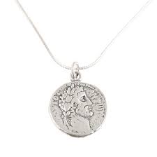 sterling silver necklace coin of