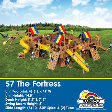 An alternate route includes scaling the deluxe rock climb and sliding down the 4' curved or straight slide. 40 Rainbow Play Sets Ideas Rainbow Play Systems Swing Set Rainbow