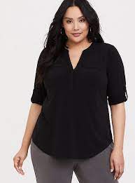 Harper Black Studio Knit Blouse Blouse Plus Size Tops Pink Dip Dye