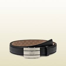 Gucci Cintura In Pelle Nera Con Fibbia Rettangolare Cintura Da Uomo Cintura In Pelle Uomo Gucci