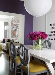Grey Yellow Fuschia White Purple Dining Room Eclectic Dining Room Chic Dining Room