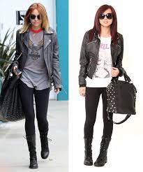 Pair Your Sevenly Graphic Tee With A Faux Leather Jacket Combat Boots For A Cool Edgy Look Leather Jacket Style Fashion Outfit Ideas With Boots