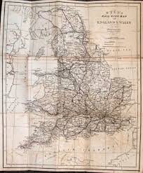 Silk embroidered with silk in satin, stem and split stitches, oval map sampler of england and wales, with the counties outlined and identified. Wyld S Rail Road Map Of England Wales High Ridge Books Inc