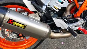 The 390 duke standard comes with disc front brakes and disc rear brakes along with abs. Akrapovic Exhaust Ktm Duke 390 Malaysia Youtube