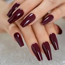 100pcs/box uv gel acrylic coffin fake nails full cover manicure false nail tips/. Tapered Coffin Nails Long Size Square Maroon Dark Red Acrylic Artificial False Nails Manicure Tips 24 Ct False Nails Tips Broadway False Nails From Fengzhang453 9 26 Dhgate Com