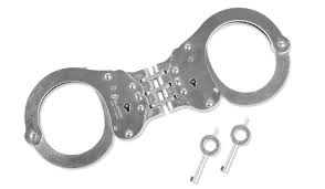Handcuffs hinged handcuffs police handcuffs double lock professional grade metal steel handcuffs with keys. Alcyon Steel Handcuffs Hinged Double Lock Silver 5005 Best Price Check Availability Buy Online With Fast Shipping