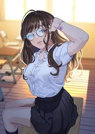 Can't say that i'm surprised that the one with glasses is the brains of the group. Wallpaper Portrait Display Anime Girls Original Characters Glasses School Uniform 1414x2000 Iq322 1871945 Hd Wallpapers Wallhere
