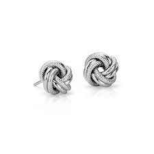 Interlaced Love Knot Earrings In Italian Sterling Silver Blue Nile Blue Nile Earrings Knot Earrings Diamond Earrings Studs