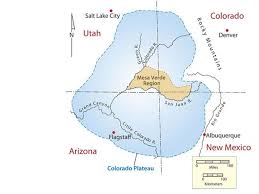 Map Of The Mesa Verde Region And The Colorado Plateau Map By Joyce Heuman Kramer Copyright Crow Canyon Archaeological Center In 2020 Colorado Plateau Map Region