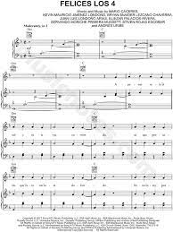 Maluma Felices Los 4 Sheet Music In D Minor Download Print Sku Mn0190671