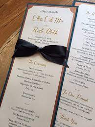 Wedding Ceremony Program Double Sided With Ribbon Bow Etsy Israel Wedding Ceremony Programs Ceremony Programs Wedding Ceremony