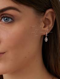 Halo Marquise Diamond Drop Earrings, 14k Rose Gold Earrings, Classic  Wedding Earrings, Diamond Huggie Hoops With Dangle Halo Marquise Charm