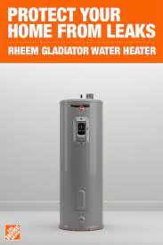 Rheem Gladiator 50 Gal Tall 12 Year 5500 5500 Watt Smart Electric Water Heater With Leak Detection And Auto Shutoff Xe50t12cs55u1 The Home Depot In 2020 Water Heater Electric Water Heater Heater