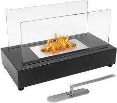 Buy ethanol fireplaces and get the best deals at the lowest prices on ebay! Amazon Com Mr Ton Tabletop Fireplace Bio Ethanol Fire Pit Indoor Outdoor Portable Fire Bowl Pot Ventless Fireplace Rectangle Black Home Kitchen