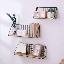 Wooden Iron Storage Holders Home Storage Shelf Wall Hanging Storage Box Flower Pots Book Storage Racks Decoration Dmg Wish Room Decor Room Inspiration Bedroom Cute Room Decor