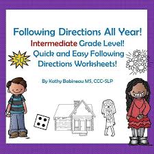 Following Directions All Year Intermediate Grade Level Intermediate Grades Following Directions Therapy Activities