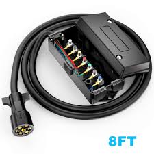Truck camper wiring is typically split into two subsystems: Heavy Duty 7 Way Trailer Plug Cord With 7 Gang Waterproof Junction Box Trailer Connector Cable Wiring Harness 8 Ft For Rv Truck Camper Buy Online In Cayman Islands At Cayman Desertcart Com Productid 154369083