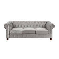 Why not add a chesterfield chaise longue to go alongside your brand new chesterfield suite? Lexicon Welwyn Velvet Chesterfield Sofa In Gray 9326gy 3