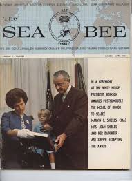 IN A CEREMONY AT THE WHITE HOUSE PRESIDENT JOHNSON AWARDS POSTHUMOUSLY THE  MEDAL OF HONOR TO SEABEE MARVIN G. SHIELDS, CMA3 MRS.