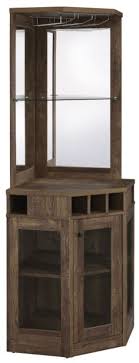 You'll find the perfect size for your. Coaster Rustic Oak Corner Bar Cabinet With Stemware Rack 182303 Ihome Furniture
