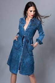 Kadin Indigo Midaxi Gomlek Elbise Is110 Denim Fashion Elbise Elbise Modelleri