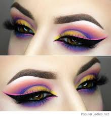 colorful eye makeup cat eye style