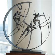 Forged iron tea light candle holder. Global Views Climbing Man Rope Iron Metal Wall Mounted Modern Decor Figurines Home Garden Worldenergy Ae