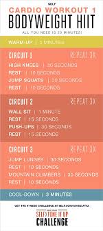 Cardio Workout 1 Bodyweight Hiit Hiit Cardio Workouts Hiit Cardio Cardio Workout