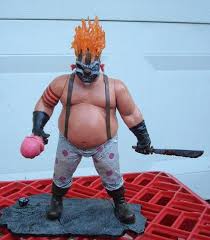 Missiles homing (low damage yet has high targeting range) fire (average damage and average range) Sweet Tooth Twisted Metal Custom Action Figure