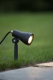 lucide spike garden spotlight outdoor led dim gu10 1x5w 3000k ip54 black garden spotlights lamp led gardening