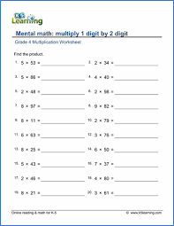 Grade 4 Mental Multiplication Worksheets Free Printable K5 Learning 2nd Grade Worksheets Mathematics Worksheets Math Worksheets
