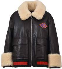 Best Price On The Market At Italist Gucci Gucci Black Leather Aviator Jacket Leather Jackets Women Jackets Gucci Black