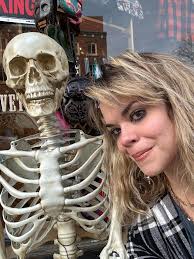 Road trip in Beetlejuice dress and flannel