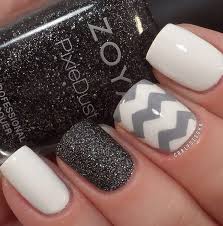 35 gray nail art designs | cuded. 60 Beautiful Chevron Nail Art Designs For Creative Juice