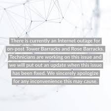 It can occur due to censorship, cyberattacks, disasters, police or security services actions or errors. Exchange Tks Internet Outage U S Army Garrison Bavaria Facebook