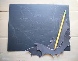 DIY Halloween Flying Bat Mantel | Free Bat Template - Ella Claire