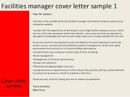 Facilities Manager Cover Letter