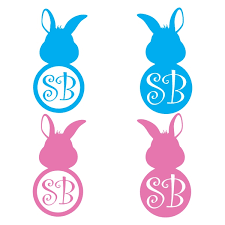 Download Easter Bunny Monogram Svg Cuttable Frames