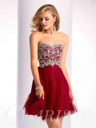 Strapless Burgundy Baby Doll Homecoming Dress S3012 In 2019
