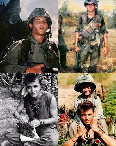 Some behind the scenes photos of Johnny Depp on the set of Platoon (1986)
