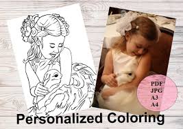 Personalized Coloring Book Custom Coloring Pages With Your Etsy Personalized Coloring Book Coloring Books Book Drawing