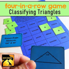 Four In A Row Classifying Triangles Classifying Triangles Fun Math Activities Learning Mathematics