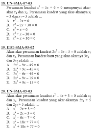 Soal Dan Pembahasan Persamaan Dan Fungsi Kuadrat Kelas 10 Dapatkan Data