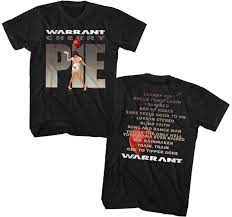 Warrant Rock Band Fashion T Shirt Cherry Pie Album Cover Artwork With Song Titles Men S Unisex Black Shirt Mens Black Shirt Printed Shirts T Shirt