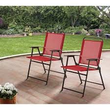 Mainstays Pleasant Grove Sling Folding Chair Set Of 2 Red Walmart Com Outdoor Folding Chairs Outdoor Patio Furniture Folding Chair