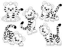 Tiger pics black and white clipart. Vector Tigers Set Stock Vector Illustration Of Graphics 92874572