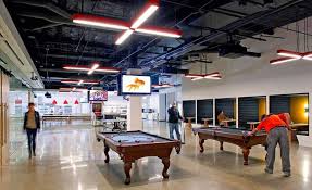 Pool Table Area And Conference Rooms Contemporary Office Space Office Interior Design Cool Office